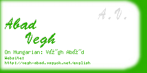 abad vegh business card